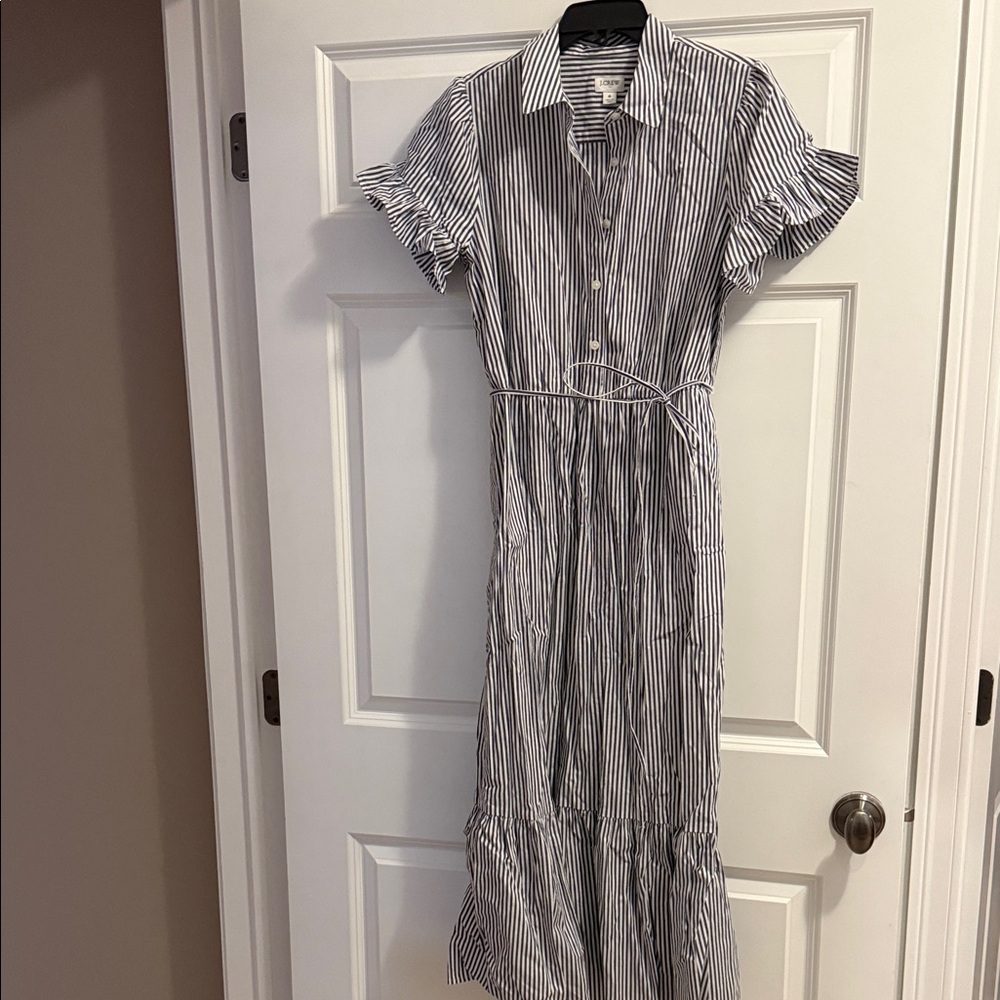 J. Crew Striped Midi Dress